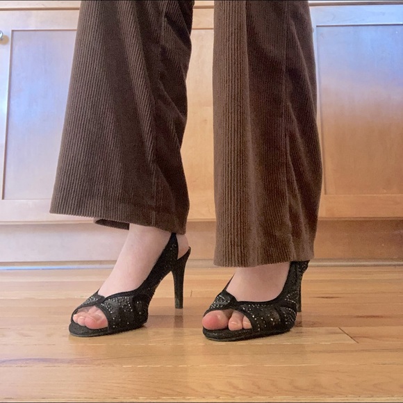 Prom Heels Charter Club Alexiaa Beautiful Womens Evening Size 8 Black Lace - Picture 3 of 11